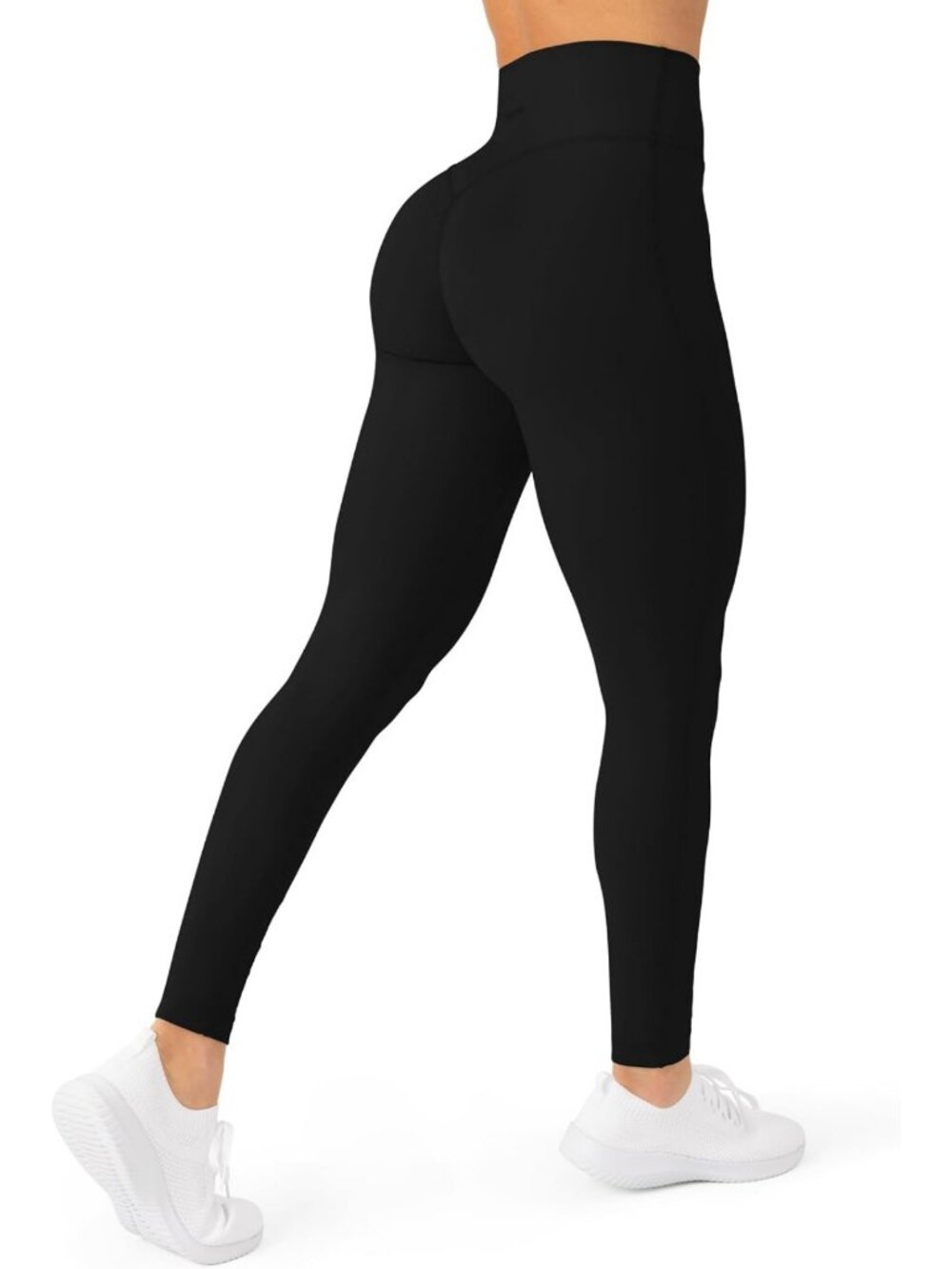 High Rise Black Workout Leggings for Women, FlexFlow, Size L, Full Length